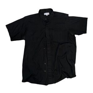 RJ Toomey Summer Comfort Clerical Collar Shirt Black Short Sleeve Mens 18 USA